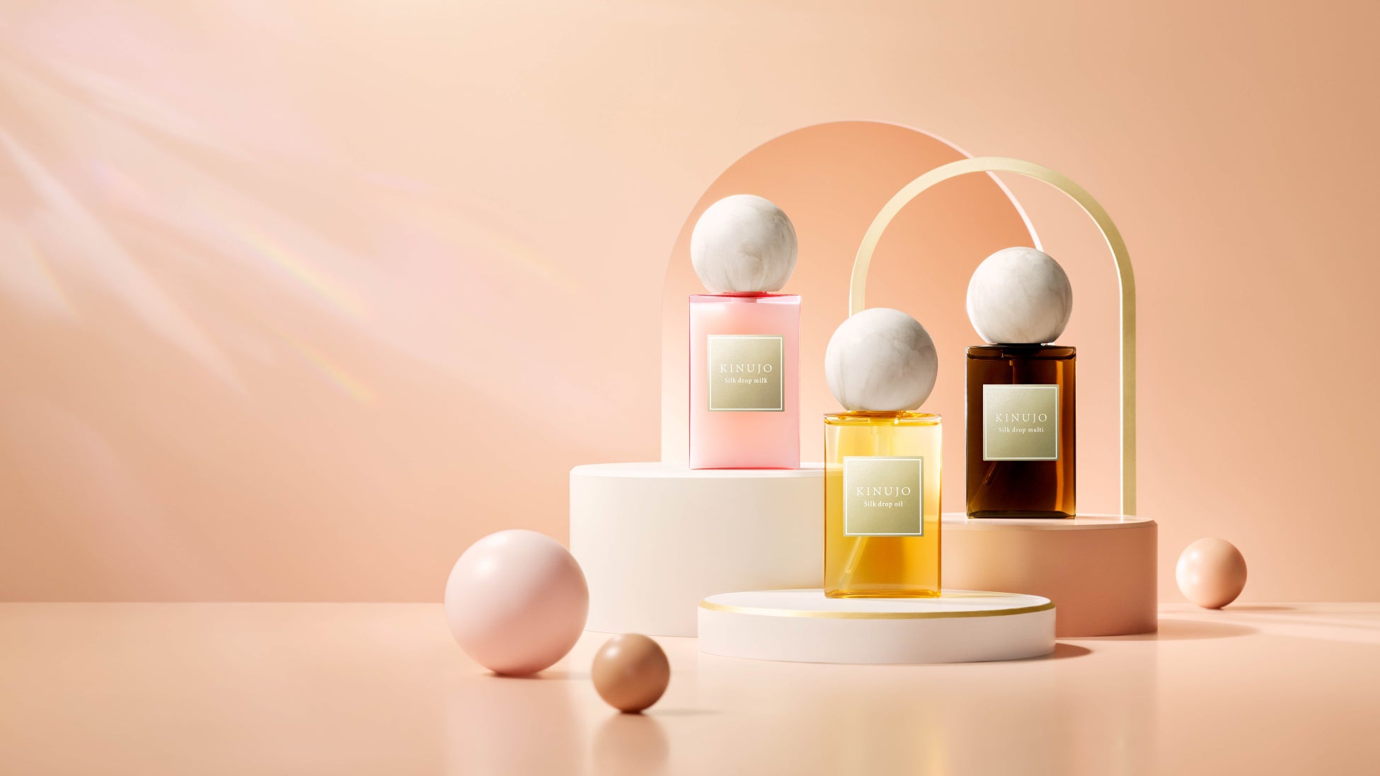 本日4/20(月)全国販売開始、本格ヘアケアライン「Silk dropシリーズ」が先行発売で大反響。一番人気は“ツヤを纏う”黄色の「KINUJO Silk drop oil」