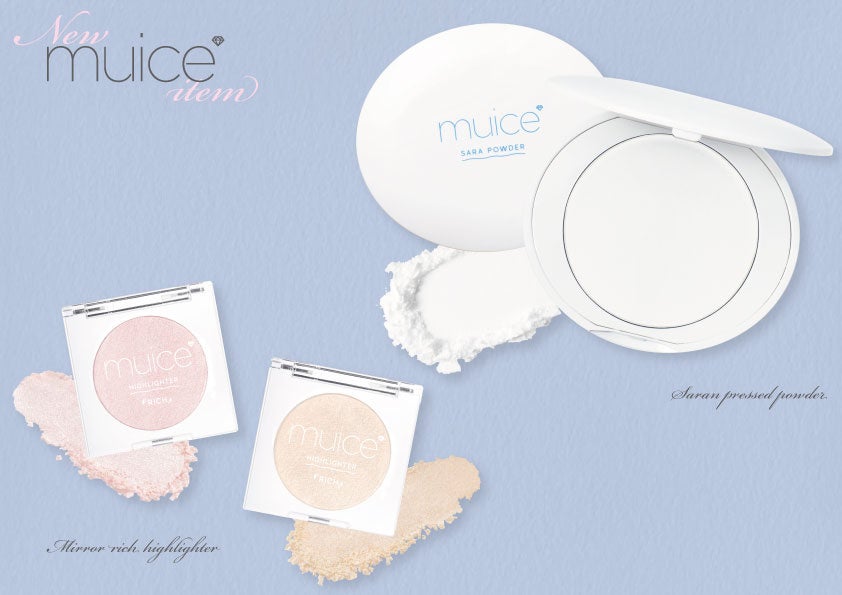 美容系動画クリエイター・かわにしみきプロデュース ｍuice（ミュアイス）夏でも快適なさらさら肌に仕上げるプレストパウダーとパールの輝きを楽しむハイライターが限定登場！