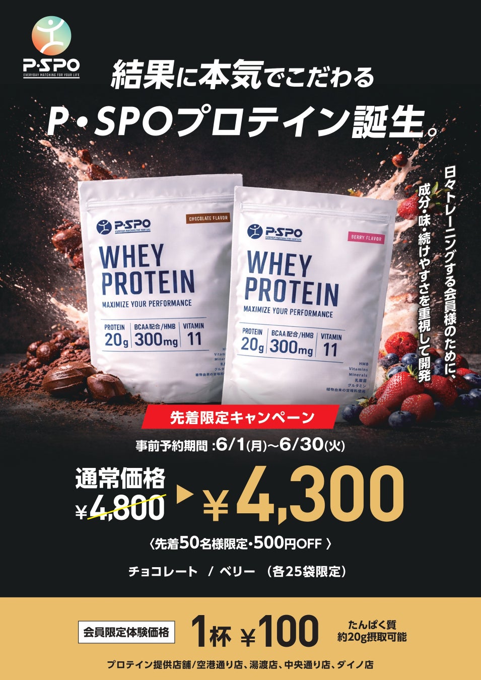 【愛媛・松山】P・SPO、オリジナルプロテイン発売
