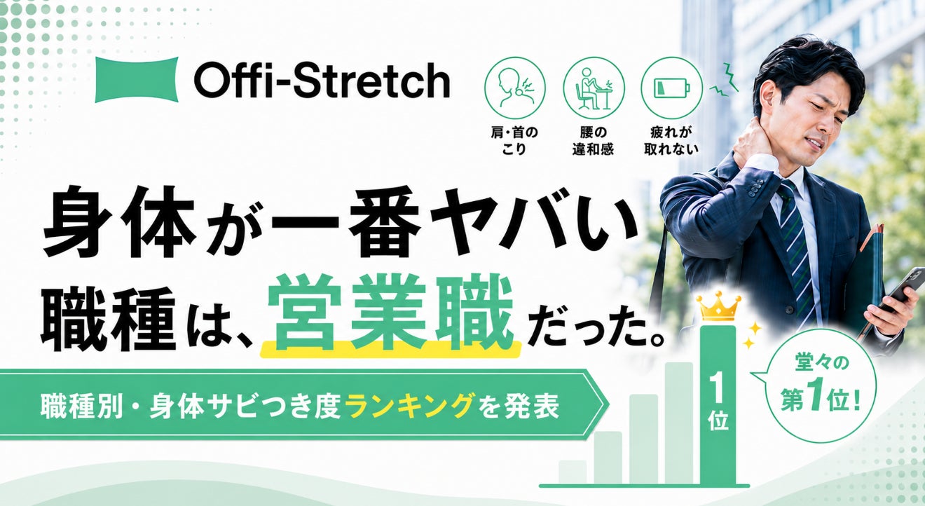【Well Body調査】身体が一番ヤバい職種は、営業職だった。 職種別・身体サビつき度ランキングを発表！