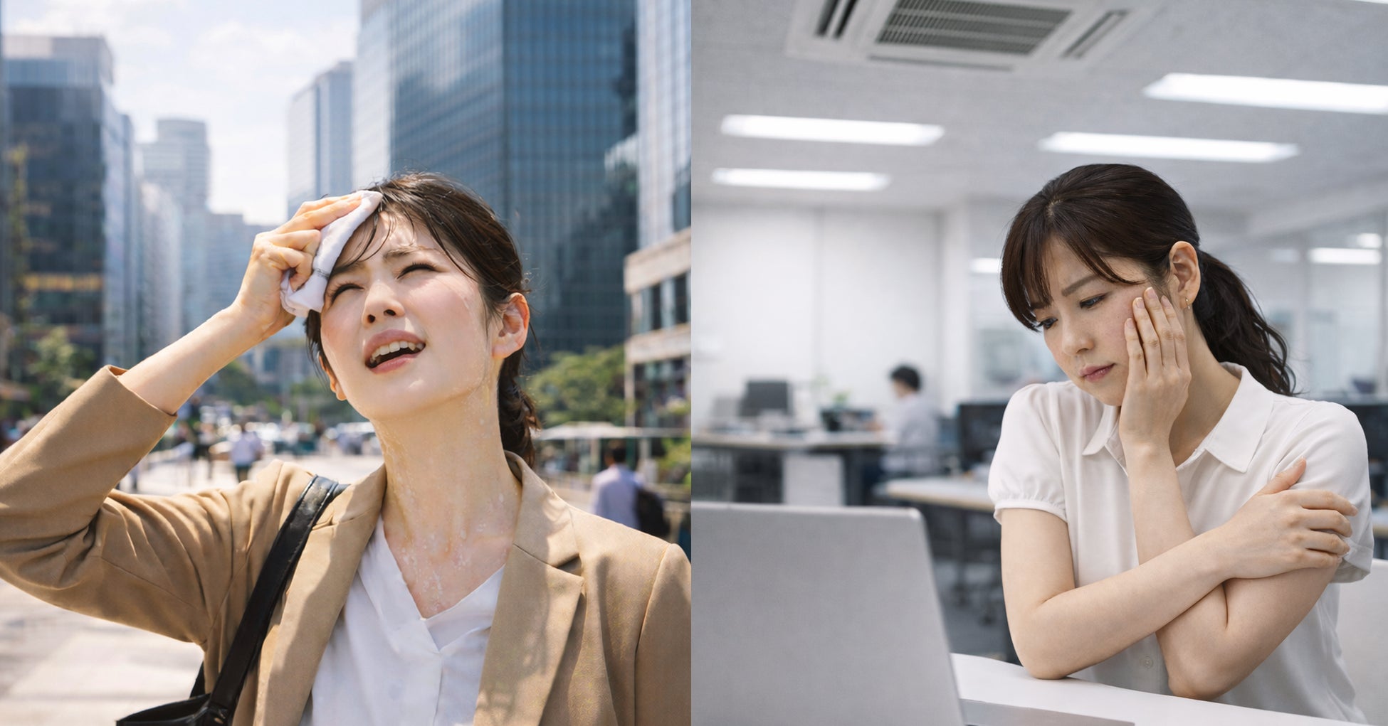 【酷暑期｜花王BRCC調査】オフィスでも油断禁物？――内勤でも8割以上が顔の肌の不調を実感。外勤は汗による刺激、内勤は乾燥や肌の冷えが目立つ傾向