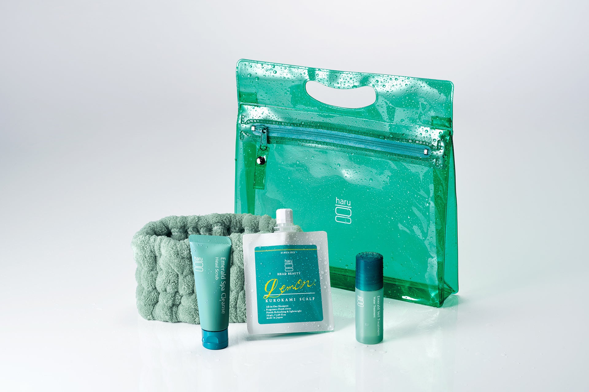 【数量限定】夏の旅行やスパ、ジムでもいつものケアを haruからトラベルキットが登場『HEAD BEAUTYトラベルキット（エメラルドサマー）』発売