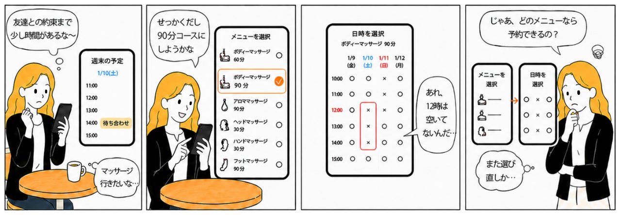 サロン予約獲得システム『coming-soon』、特許取得の新機能『空き時間から予約』を提供開始