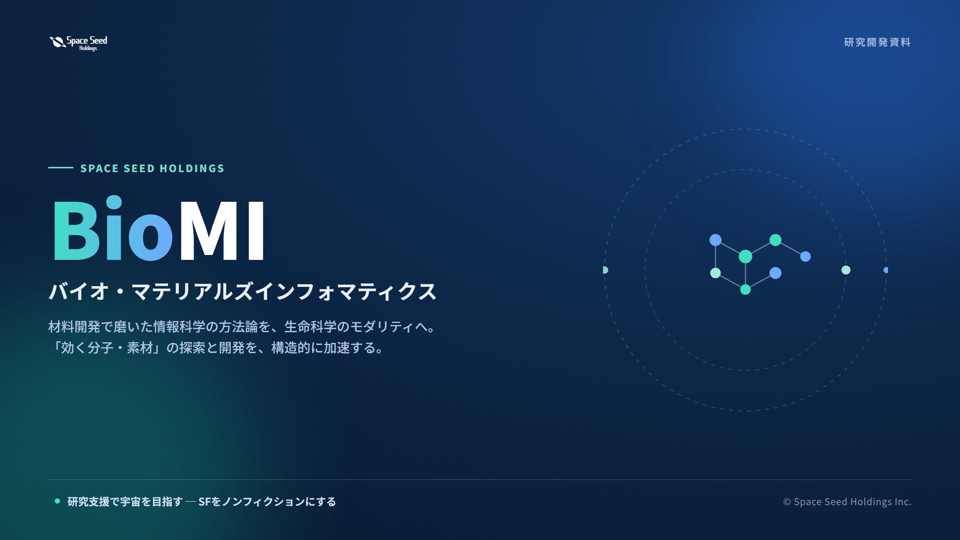 スペースシードホールディングス、創薬・機能性素材の探索を加速する独自基盤「BioMI」を始動