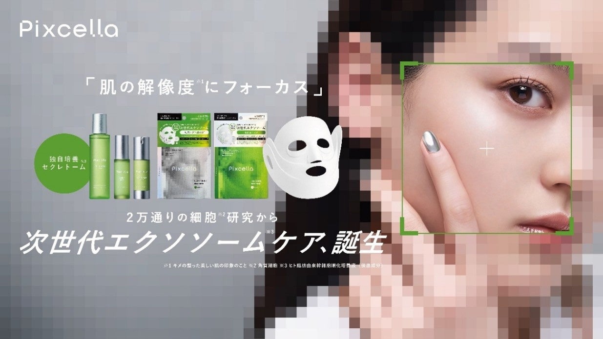マツキヨココカラ＆カンパニー「＃⾼⾼⾼品質美容」シリーズ第３弾 新スキンケアブランド誕⽣　細胞※１研究から⽣まれた、次世代エクソソーム※２配合の「Pixcella（ピクセラ）」