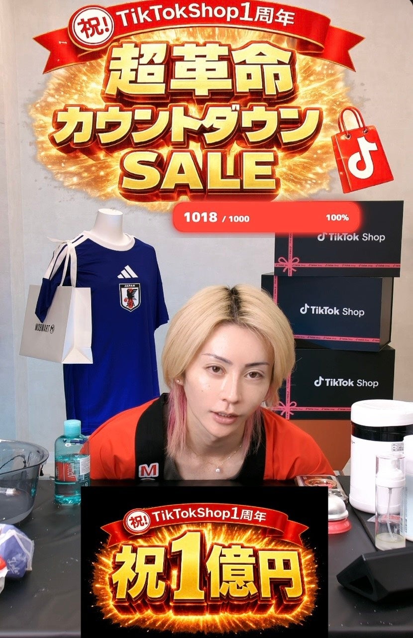 TikTok shop「MOBmart」、サービス開始わずか1年で月商1億円を突破！22時間連続配信で単発売上5,500万円超えの快挙を達成