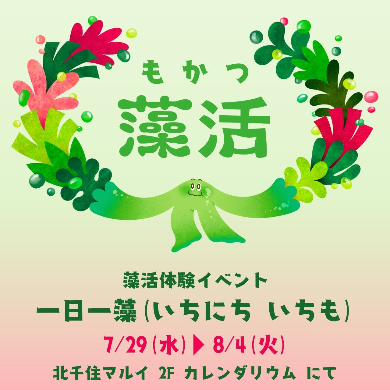 健康的でサステナブルな新習慣！「藻活」体験イベントを北千住マルイで期間限定開催！