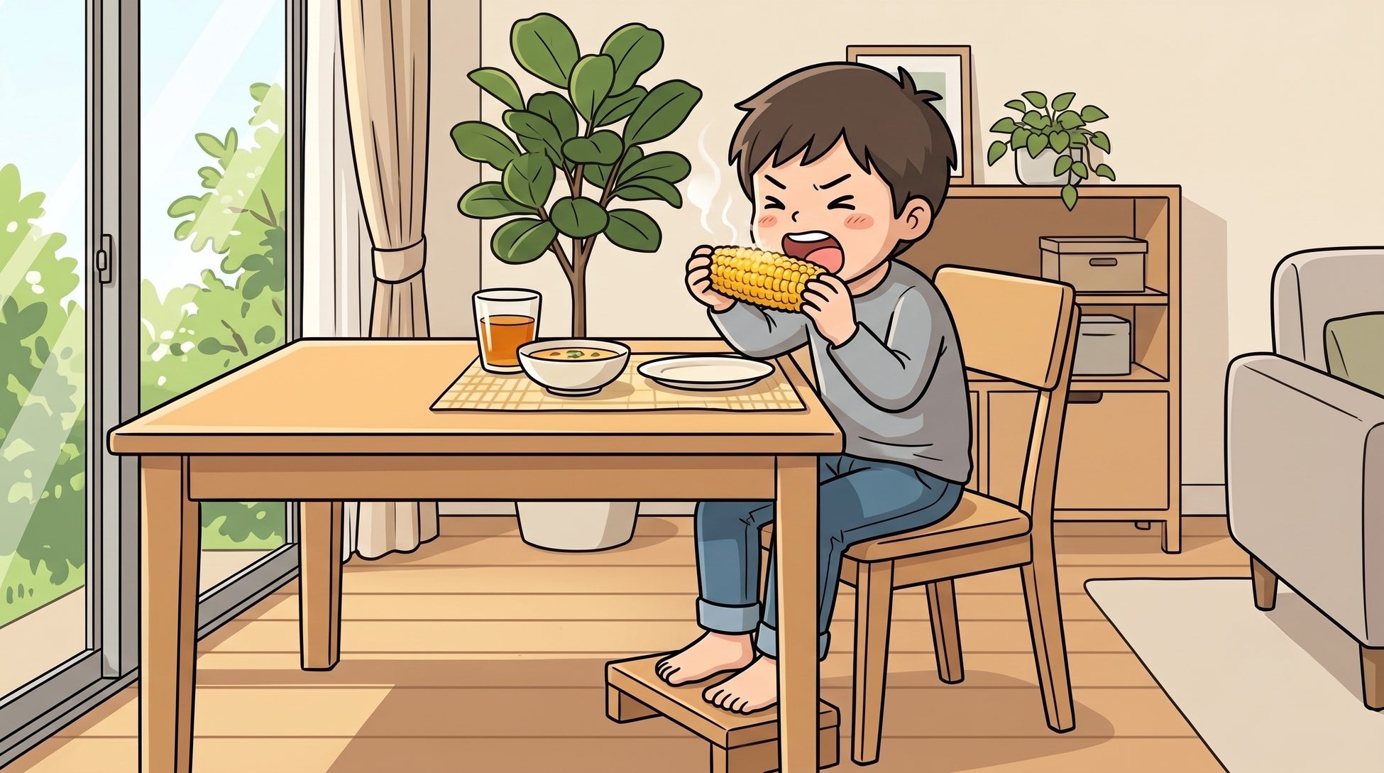 夏休みは子どもの「食べ方」を整えるチャンス——前歯でかぶりつき、足をつけて噛む5つのルール