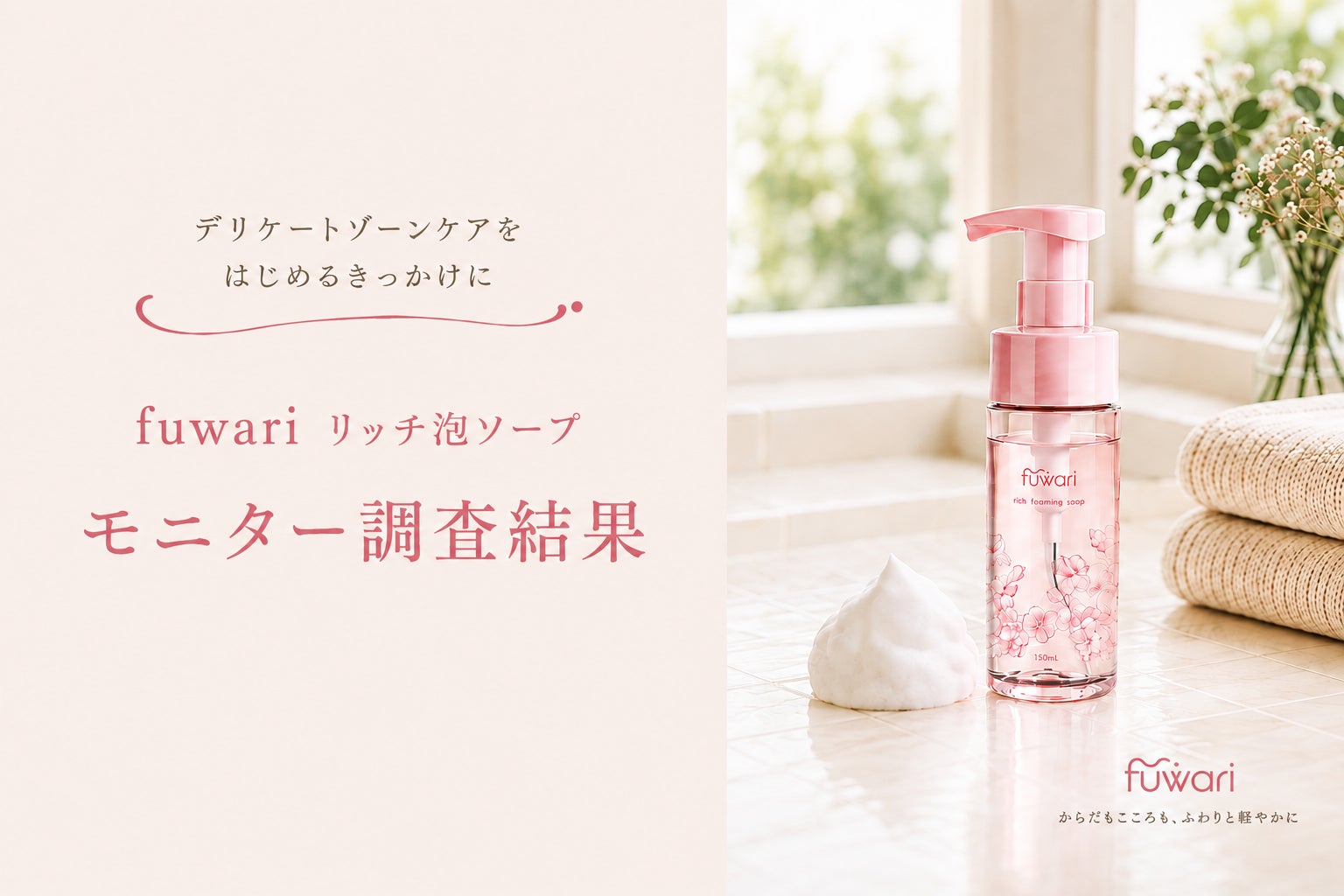 「fuwariリッチ泡ソープ」モニター調査を実施　香りや使い心地、デリケートゾーンの変化を調査