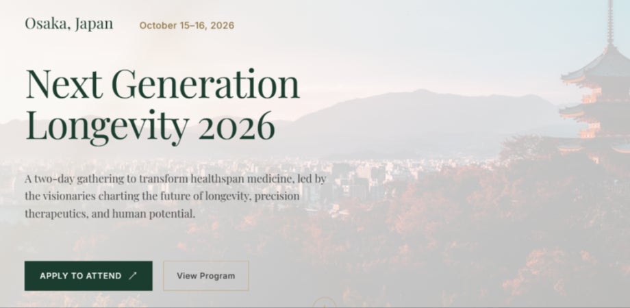 「Longevity Global Conference」、世界のトップリーダー30名以上が大阪に集結「Next Generation Longevity 2026」10月15日・16日開催