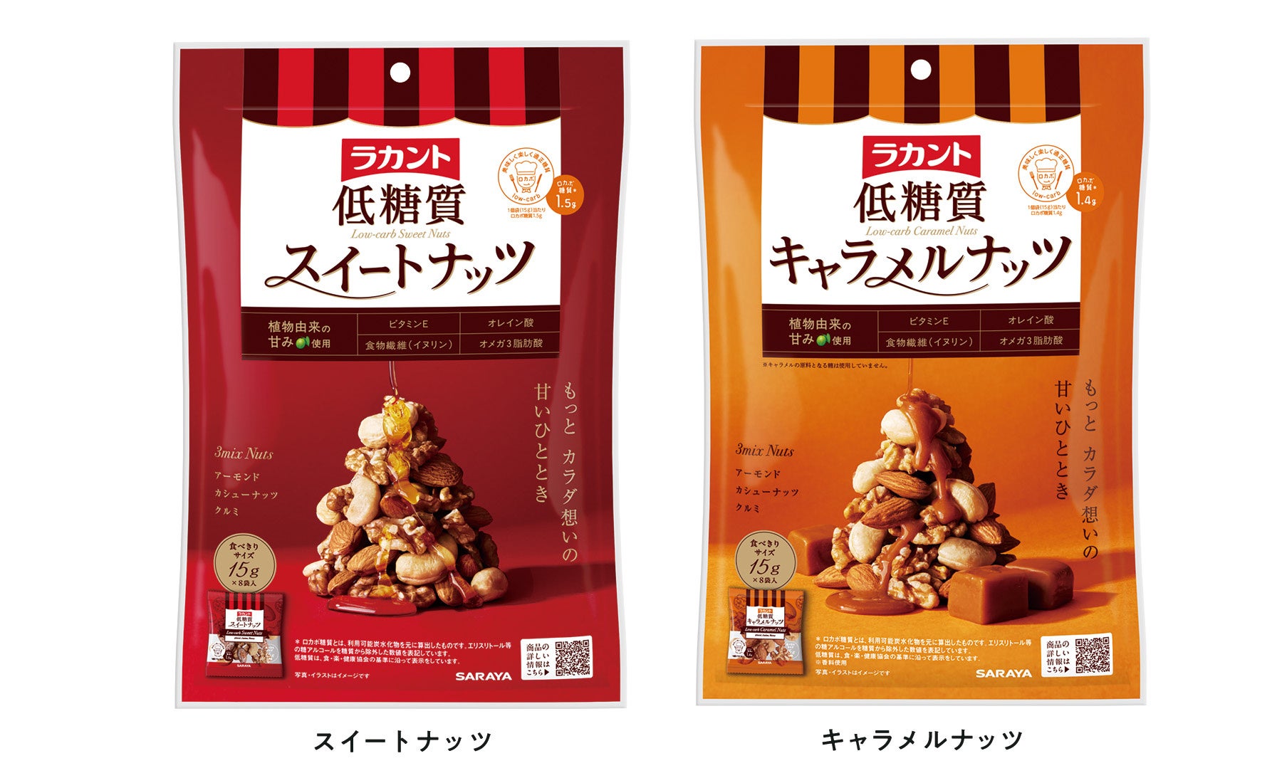 さらにおいしく、キャラメル味をラインアップ追加して 『ラカント 低糖質スイートナッツ』リニューアル発売