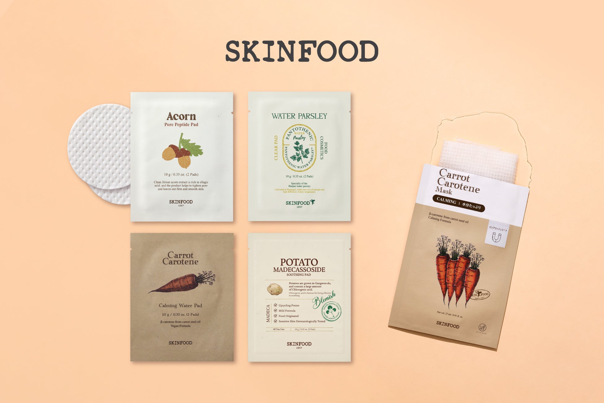 SKINFOODから便利なトナーパッド2枚入りとシートマスクがセブン‐イレブンに登場！一部店舗にて8/29(土)より順次先行発売！
