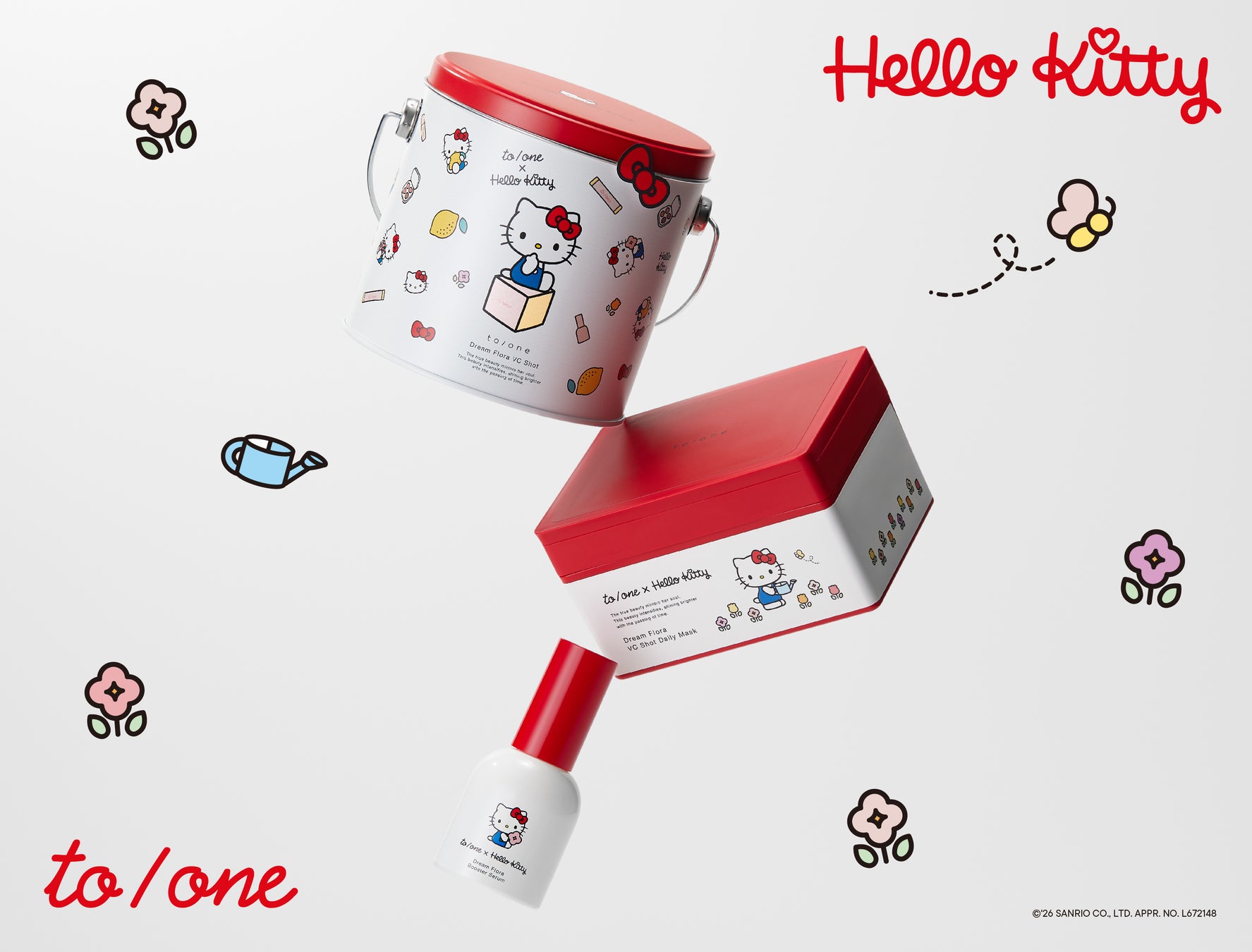 【to/one(トーン) × Hello Kitty】初コラボレーションが実現！“花に水をあげるように”肌と心を育む、限定スキンケアコレクションが登場〈2026年10月23日(金)〉