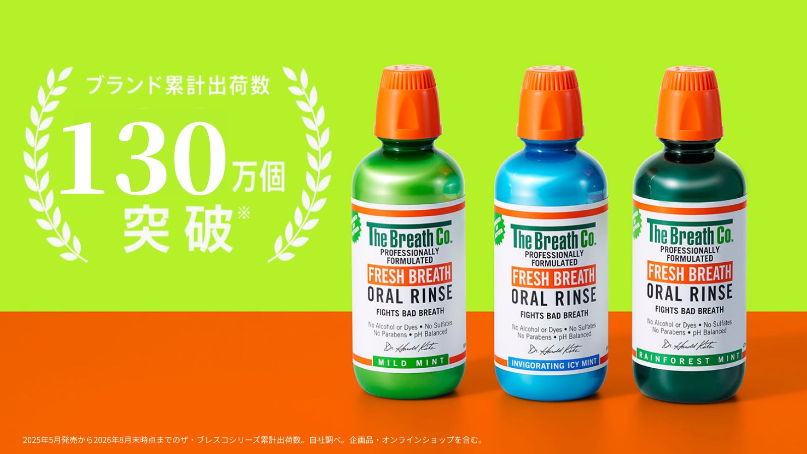 マウスウォッシュ「The Breath Co.（ザ・ブレスコ）」、発売1年で累計出荷本数130万個突破へ